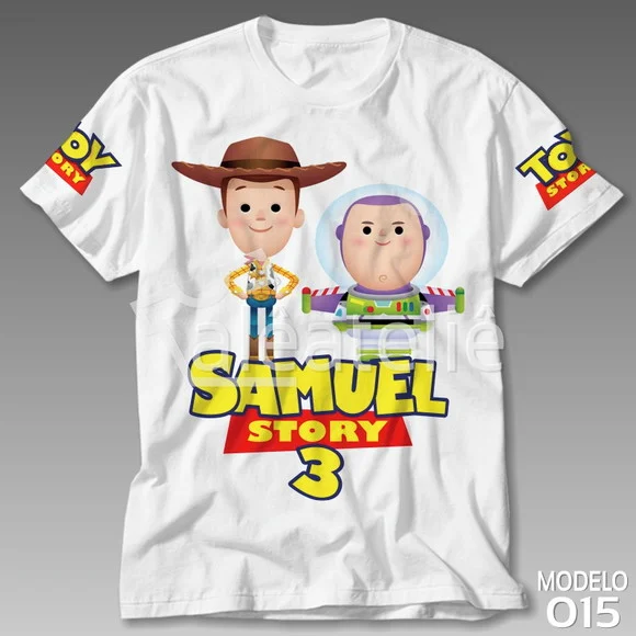 Camiseta Toy Story Infantil Festa Aniversario Personalizada