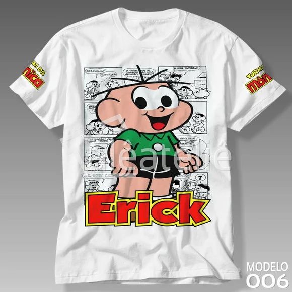Camiseta Turma da Mônica Cebolinha Personalizada com Nome