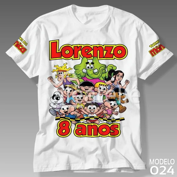 Camiseta Turma da Mônica Infantil Festa Aniversário
