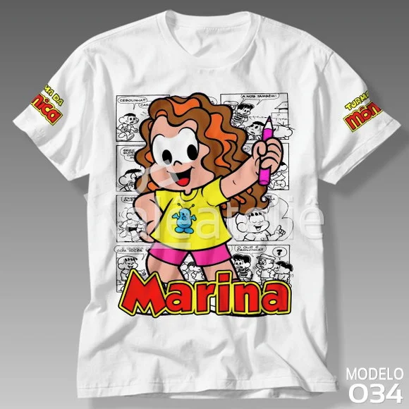 Camiseta Turma da Mônica Marina Personalizada com Nome