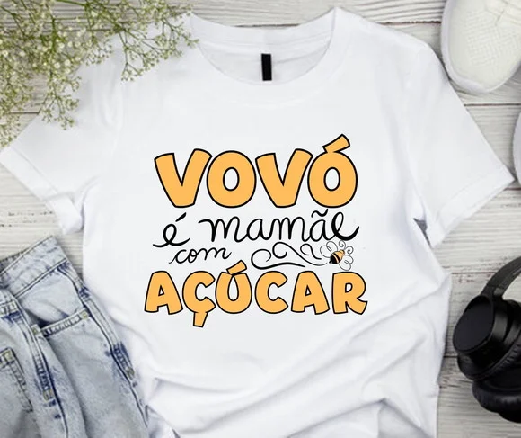Camiseta Vovó É Mãe com Açúcar