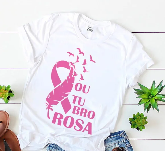 Campanha Outubro Rosa Camiseta para Eventos