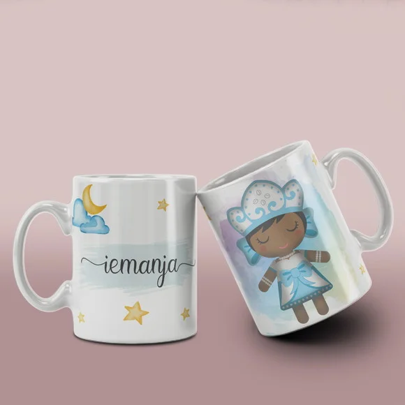 Caneca Ceramica Orixás Religiosa /col12 Dv