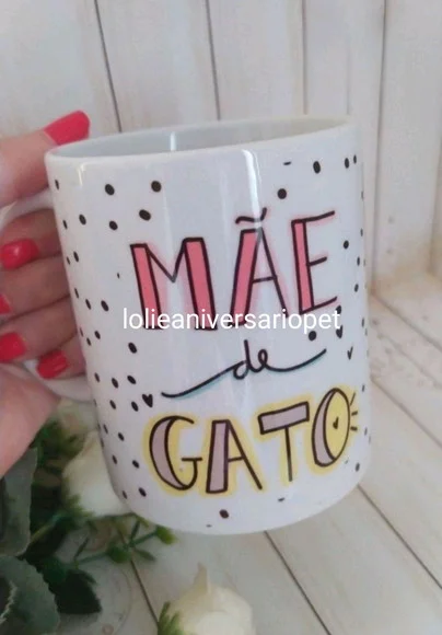 Caneca de Porcelana Mãe de Gato/ Mãe de Pet/dia das Mães Pet