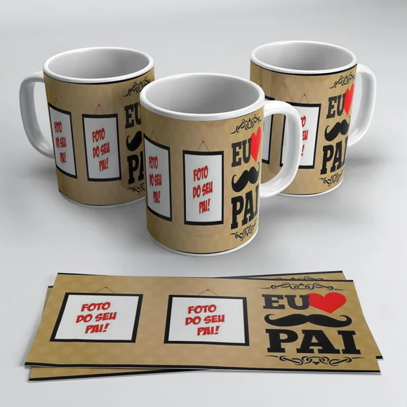 Caneca Dia dos Pais - Eu Amo Pai com foto