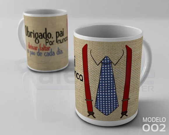 Caneca Dia dos Pais Personalizada - Obrigado Pai