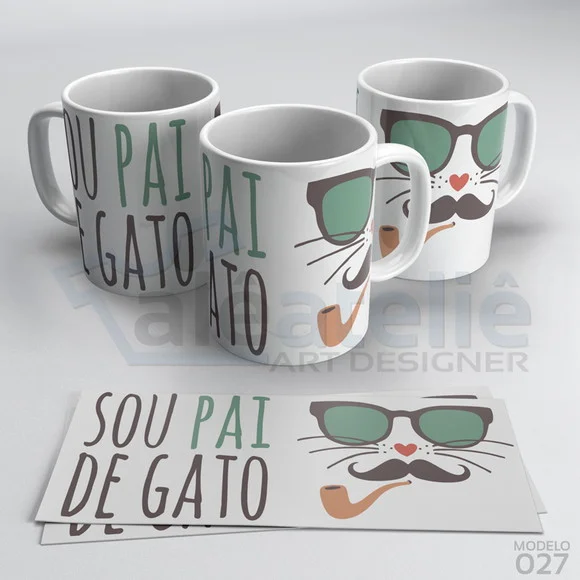 Caneca Dia dos Pais Personalizada - Sou Pai de Gato