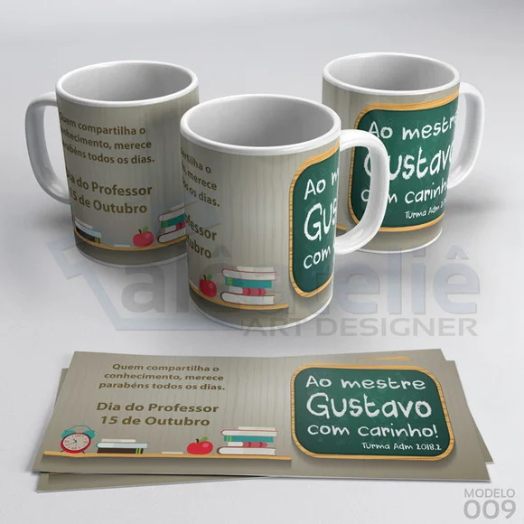Caneca Dia dos Professores Personalizada com Nome