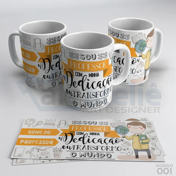 Caneca Dia dos Professores Personalizada com Nome