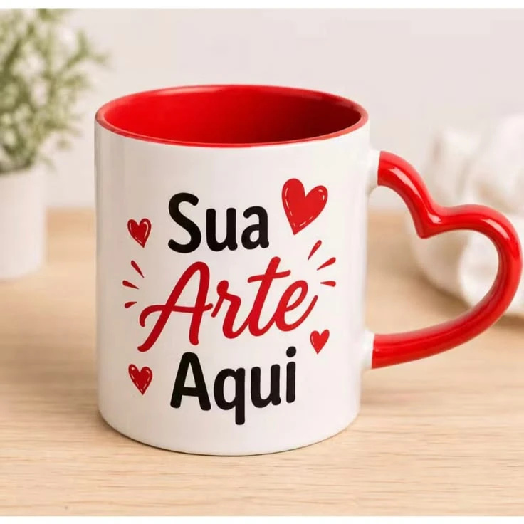 Caneca personalizada alça de coração