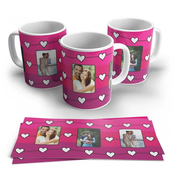 Caneca Personalizada com foto - Corações