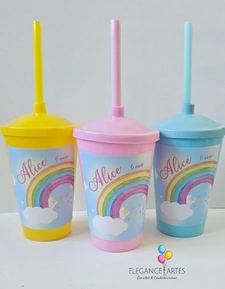 Copo Twister 400ml Arco Íris