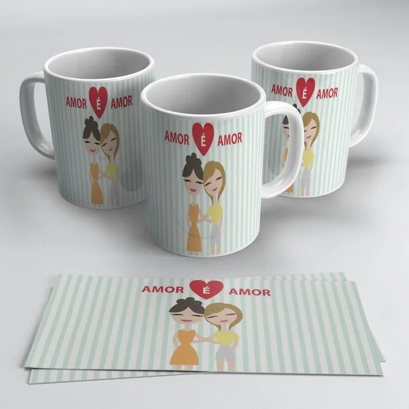 Caneca Porcelana Amor é Amor