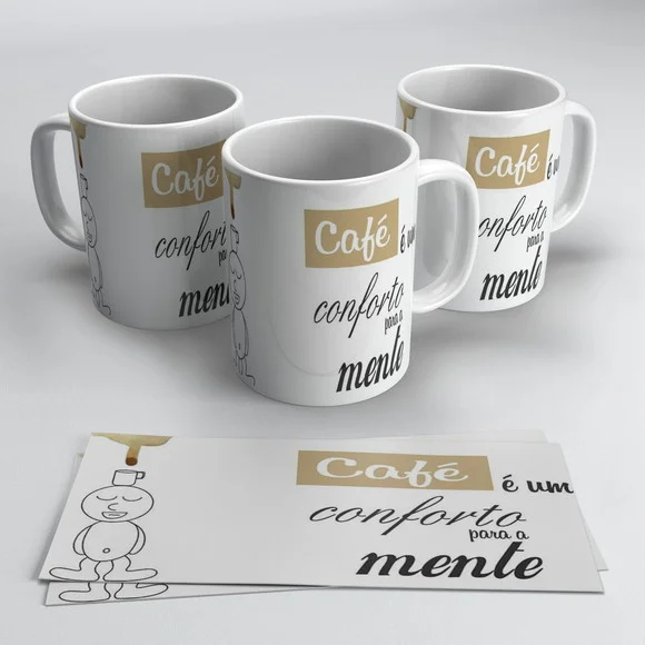 Caneca Porcelana Café É Um Conforto para a Mente