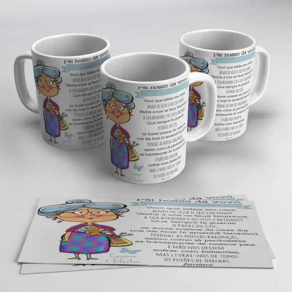 Caneca Porcelana Dia da Avó - Pai Nosso