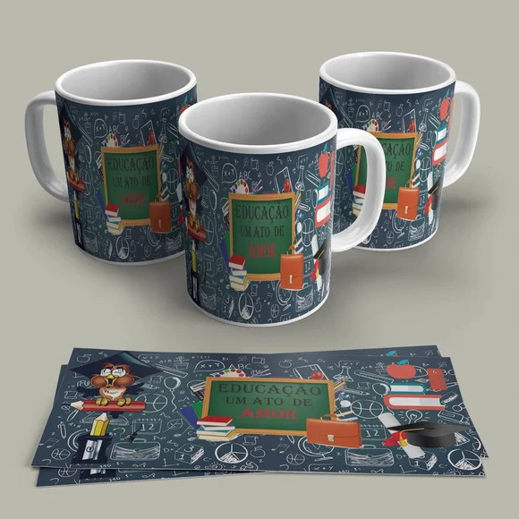 Caneca Porcelana Educação Um Ato de Amor