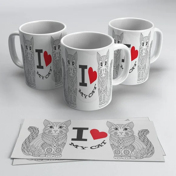 Caneca Porcelana I Love My Cat