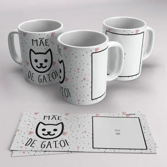 Caneca Porcelana Mãe de Gato