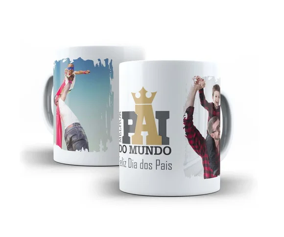 Caneca Porcelana Melhor Pai do Mundo Personalizada com Foto