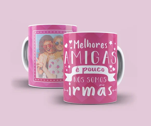 Caneca Porcelana Melhores Amigas