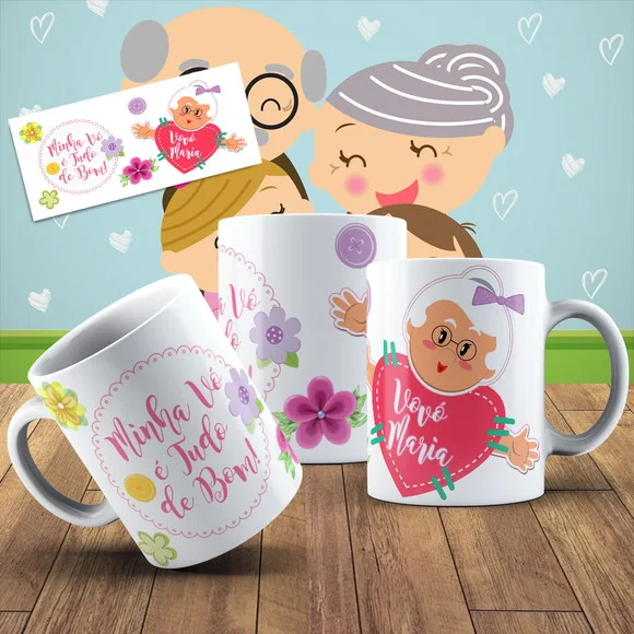 Caneca Porcelana Minha Vó É Tudo de Bom