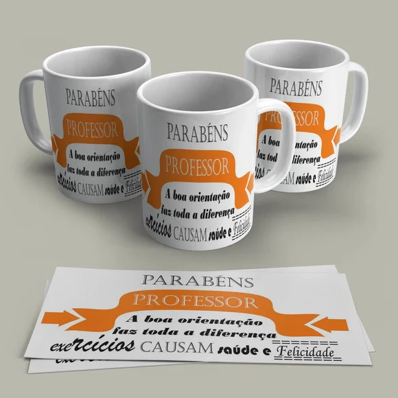 Caneca Porcelana Parabéns Professor
