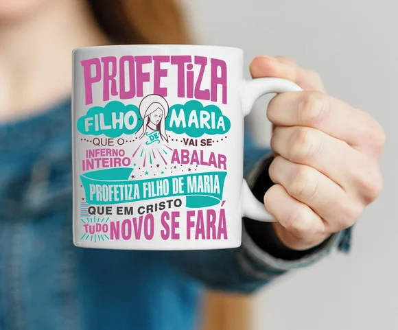 Caneca Porcelana Profetiza Filho de Maria