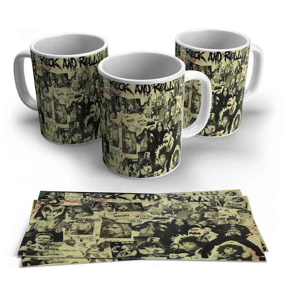 Caneca Porcelana Rock and Roll