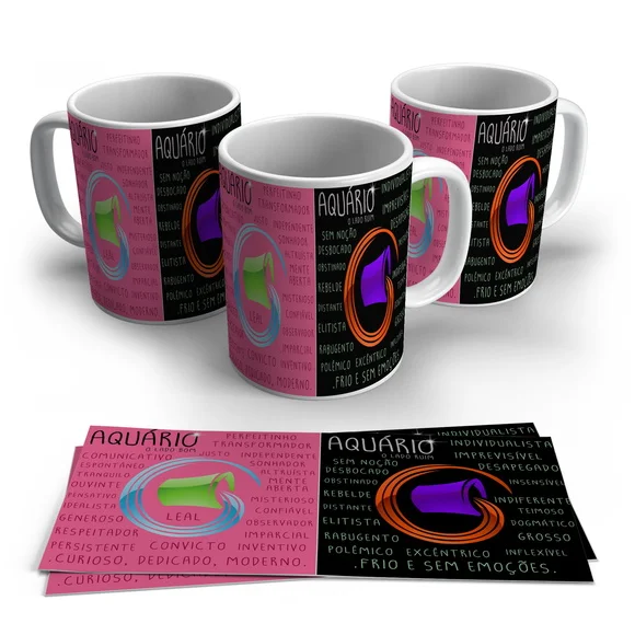 Caneca Porcelana Signos - Aquário