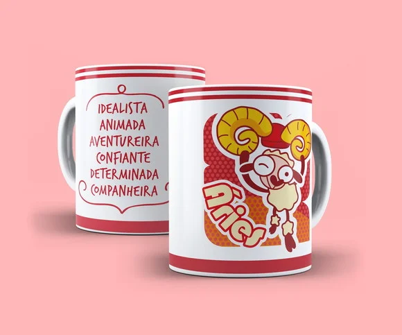 Caneca Porcelana Signos - Áries