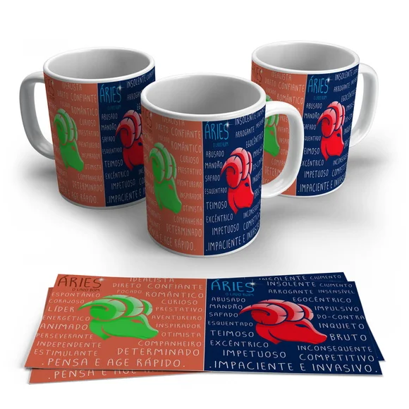 Caneca Porcelana Signos - Áries