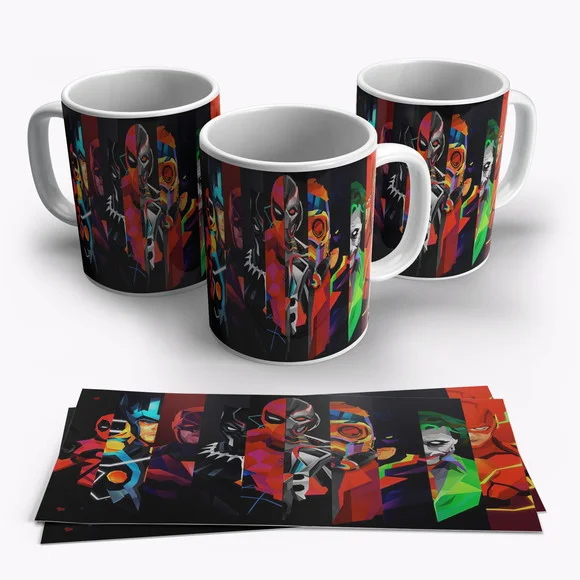 Caneca Porcelana Super Heróis