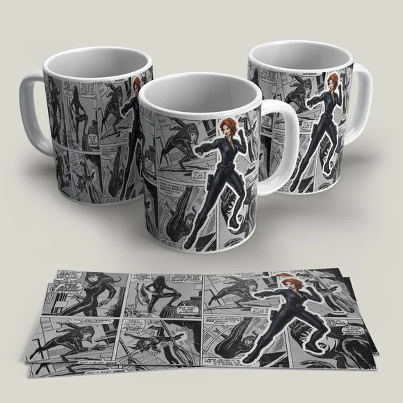 Caneca Porcelana Viúva Negra