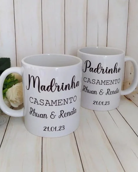 Canecas Convite Padrinhos de Casamento Personalizada