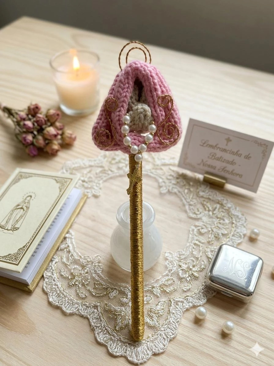 Caneta Nossa Senhora personalizada - Lembrancinha Nossa Senhora com 10 Unidades