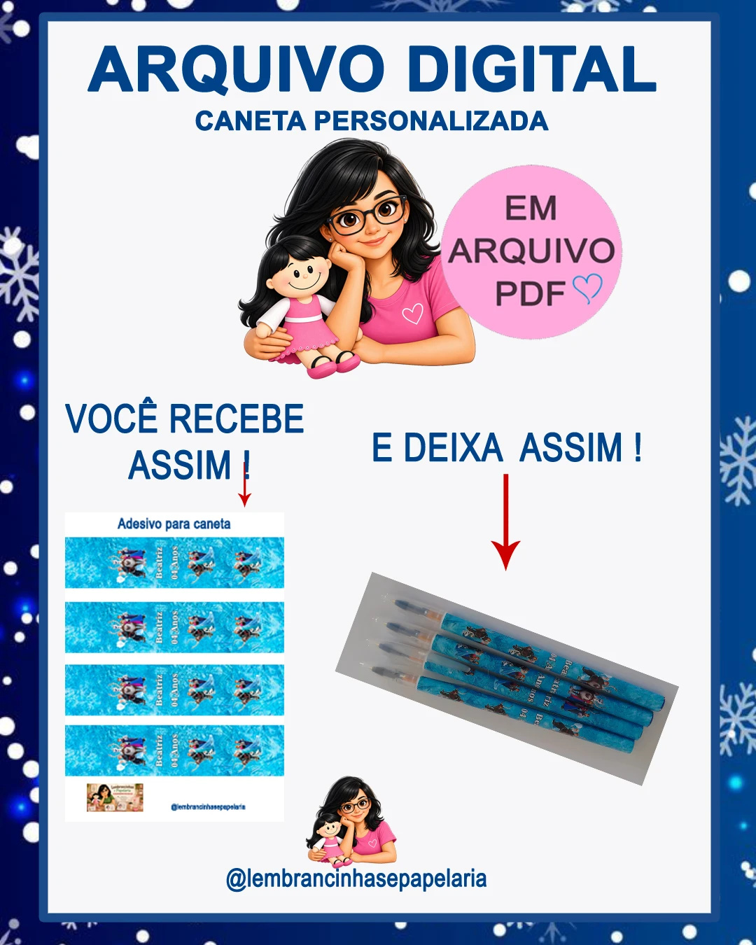 CANETA PERSONALIZADA FROZEN