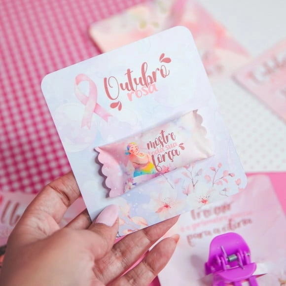 Card com Balinha Outubro Rosa