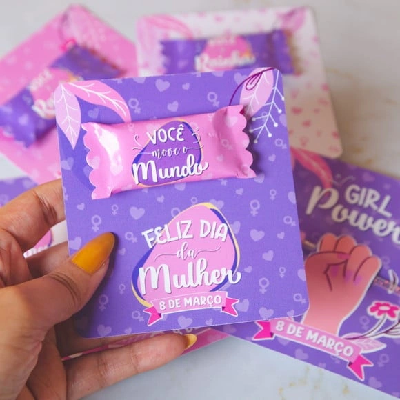 Card com Balinha Dia das Mulheres