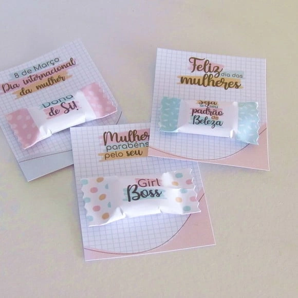 Card com Balinha Dia das Mulheres