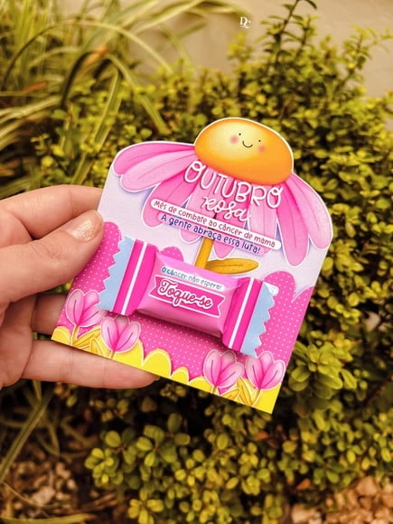 Card com Balinha Outubro Rosa