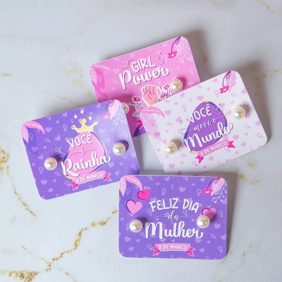 Card com Brinco Dia das Mulheres