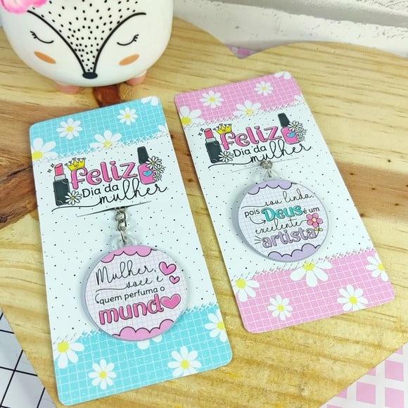 Card com Chaveiro Dia das Mulheres