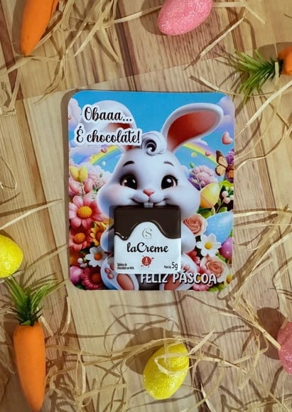 Card com Chocolate La Creme Pascoa