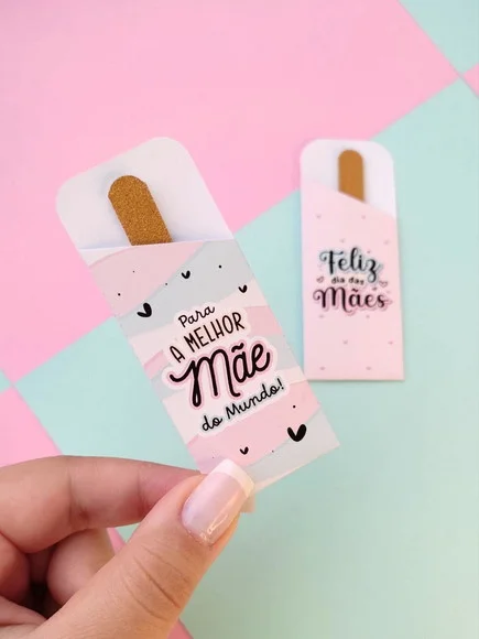 Card com Mini Lixa Dia das Mães Lembrancinha