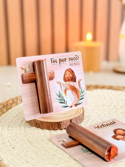Card e Adesivo para Chocolate Batom Pascoa
