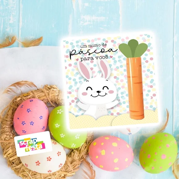 Card e Chocolate Baton Personalizado Festa Páscoa
