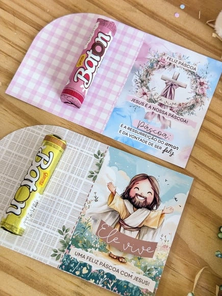 Card para Chocolate Batom Pascoa