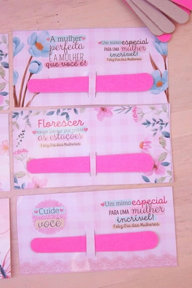 Card para Lixa de Unha Dia das Mulheres