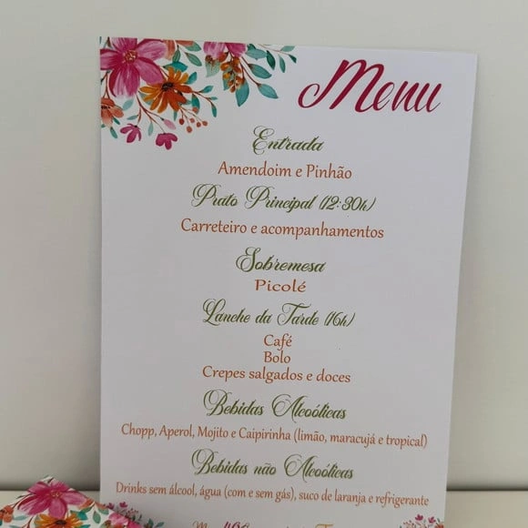 Cardápio Floral