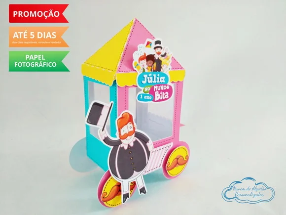 Carrinho de pipoca Mundo Bita menina